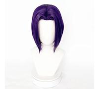 WCCNKK Anime Coser Wig Raven Cosplay Wigs High- Temperature Fiber Purple Short Hair with Hair Cap Wig, Suitable for Halloween Party, Carnival, Anime Expo
