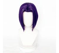 WCCNKK Anime Coser Wig Raven Cosplay Wigs High- Temperature Fiber Purple Short Hair with Hair Cap Wig, Suitable for Halloween Party, Carnival, Anime Expo