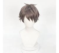 WCCNKK Anime Cosplay Wig, Haikyuu Miya Osamu Wig, Short Gray-Brown Hair, with Free Wig Cap, for Christmas Carnival Party Halloween Cosplay Wig, Holiday Gifts for Anime Fans