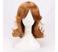 WCCNKK Anime Cosplay Wig, Princess Daisy Wig, Golden Brown Short Curly Wig,with Free Wig Cap, for Christmas Carnival Party Halloween Cosplay Wig, Gifts for Anime Fans