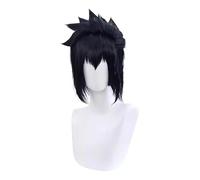 WCCNKK Anime Cosplay Wig, Uchiha Sasuke Cosplay Wig, Black Wig, with Free Wig Cap,for Christmas Carnival Party Halloween Cosplay Wig, Anime Gift