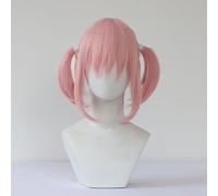 WCCNKK Anime Kaname Madoka Cosplay Wig, Pink Twintail Wig, High Temperature Resistant Material, with Free Wig Cap, Suitable for Halloween Parties And Anime Conventions, Anime Fan Gift