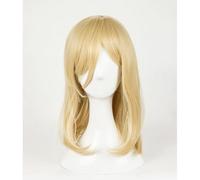 WCCNKK Anime Krista Lenz Cosplay Wig, Women's Medium-Length Blonde Hair, High Temperature Resistant Material, with Free Wig Cap, Suitable for Halloween Parties And Anime Conventions