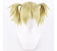 WCCNKK Anime Nara Temari Cosplay Wig, Yellow Short Hair with Four Braids, High Temperature Resistant Material, with Free Wig Cap, Suitable for Halloween Parties And Anime Conventions, Anime Gift