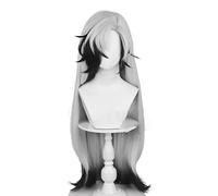WCCNKK Anime Wig for Honkai Star Rail Boothill Cosplay Wig, 90CM Silver Gray Gradient Black Long Hair, Synthetic Hair, Halloween Wig,for Party, Anime Show, Cosplay Event, with Wig Cap, Anime Gift