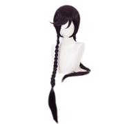 WCCNKK Anime Wig for Toko Fukawa Genocider Syo Cosplay Wig, Black And Purple 100Cm Long Double Braids, Synthetic Hair, Halloween Wig,for Party, Anime Show, Cosplay Event, with Wig Cap