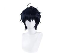 WCCNKK Anime Wig Yuichiro Hyakuya Cosplay Wig, 30Cm Blue-Black Short Hair, Costume Halloween Wig, for Halloween, Costume Party, Anime Show, Cosplay Event, Concerts Cosplay Coser Accessories