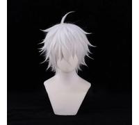 WCCNKK BLUE LOCK Nagi Seishiro Cosplay Wig, Silver Short Hair Wig, with Free Wig Cap, Halloween Costume Cosplay, for Christmas Carnival Party, for Anime Lovers, Decorative Gift