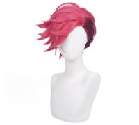 WCCNKK Wig for Game Arcane Vi Cosplay Wig VI 30Cm Deep Rose Short Heat Resistant Synthetic Hair Woman And Man Role Play Wigs Onesize B Cosplay Anime Wig Coser, with Wig Cap, Decorative Accessories,B