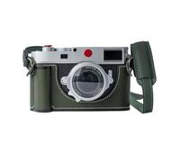 WCDFTASL Compatible for M11P M11 MEV1 Camera Bag, Genuine Leather Protective Case with Hand Grip and Strap(Only Protection Package)(Green case and Strap)