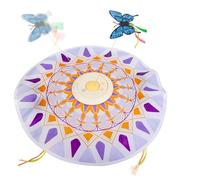 WCDFTASL USB Rechargeable 3-in-1 Interactive Cat Teaser with 360° Rotating Feathers and Mandala Pattern, 1200mAh