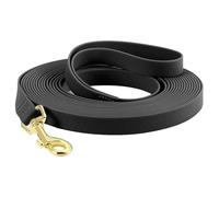 WCDFTASL Waterproof PVC Long Dog Leash, Easy-Clean Training Lead, 3M/6M/9M/12M/15M for Large Medium Small Dogs(Midnight Black,6M)
