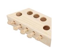 WCDFTASL Wooden Whack-a-Mole Cat Toy with Scratching Surface, Five-Hole Digging Box Interactive Puzzle for Indoor Cats