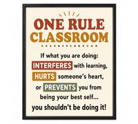 WCDHOR Classroom Posters for Classroom Decor, One Rule Positive Behavior Expectations Wall Art for Teachers, Elementary School Classroom Management, Counselor Office and Homeschool Learning Spaces