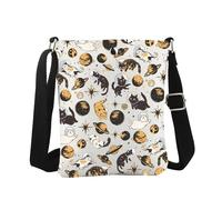 WCGXKO Cat Astronaut Crossbody Bag Cute Galactic Feline Gift Planets Galaxy Gift for Kitten Lover, Cat Astronaut Cro, Casual