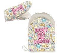 WCGXKO Don’t Get Me Started Oven Glove Sourdough Bread Gift Homestead Baking Short Oven Mitt Breadmaker Gift (ME ST G)
