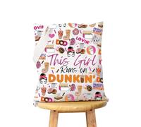 WCGXKO Donut Coffee Gift This girl Donut Shopping Bag Gift Coffee Donut Lover Tote Bag, On D1 Tote, Zipper