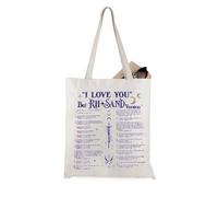 WCGXKO Fantasy Book Inspired Tote Bag Booktok Bookish Gift Literary Themed Merch for Fans, Love Rhy Tote