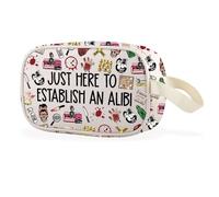 WCGXKO Funny True Crime Clear Makeup Bag Adult Humor Gift True Crime Podcasts Gift for True Crime Lover, Just Here Cbag, Casual