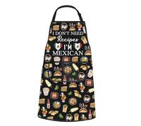 WCGXKO I Don't Need A Recipe I'm Mexican Kitchen Apron Funny Mexican Feast Gift Mexico Vacation Travel Gift (IM Mexican Apron)