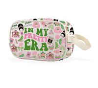WCGXKO In My Pretty Era Clear Makeup Bag Sorority Gift Pink and Green Sorority Gift, Pretty Cbag