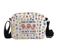 WCGXKO Inclusion is my JAM Crossbody Bag Autism Awareness Gift Strawberry Special Education Teacher Merch, Inclusion Jam Cro-s
