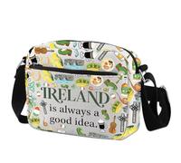 WCGXKO Ireland Trip Messenger Bag Ireland Lover Gift Ireland Merch Ireland Zipper Crossbody Bag, Ireland Hb
