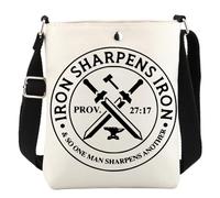 WCGXKO Iron Sharpens Iron Gift Christian Crossbody Bag Religious Messenger Bag Jesus Merchandise, Another Prov Xk, 1