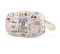 WCGXKO Italy Gift Life Is Better In Italy Clear Makeup Bag Rome Italy Souvenirs Italian Flag Gift, Italy Cbag