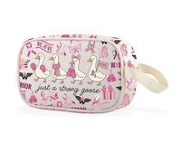 WCGXKO Just a Strong Goose Clear Makeup Bag Breast Cancer Goose Gift for Warrior Breast Cancer Patients, Strong Goose Cbag