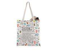 WCGXKO Nursing Instructor Tote Bag Nurse Education Appreciate Thank You Gifts Nurse Week Gift, Nursing Instructor Tote, Casual