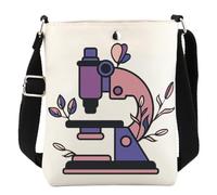 WCGXKO Science Teacher Gift Microbiology Merchandise Microscope Messenger Bag Biology Crossbody Bag, Science Xk