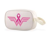 WCGXKO Survivor Pink Ribbon Clear Makeup Bag Cancer Care Gift Breast Cancer Gift for Warrior Breast Cancer Patients, Pink Warrior Cbag, Casual