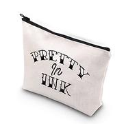 WCGXKO Tattoo Lover Gift Tattoo Artists Gift Pretty in Ink Addicted to Ink Zipper Pouch Makeup Bag, Pretty in Ink
