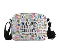 WCGXKO Weekends Coffee Soccer Crossbody Bag Coach & Teams Gift Sport Lover Gift for Football Lover, Coffee Soccer Cro-s, Casual