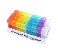 WchsTUmpxN Pill Organizer, One Month Pill Box AM PM, 30 Days Pill Case to Hold Vitamin and Travel Medicine Organizer