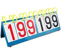 WchsTUmpxN Table Top Scoreboard, 6-Digit Portable Scoreboard Flip Sports Scoreboard （54 X 23 X 6