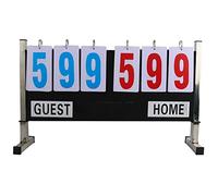 WchsTUmpxN Table Top Scoreboard, Scoreboard Flipper, 6 Digit Portable Basketball Scoreboard with Bracket, for Games.