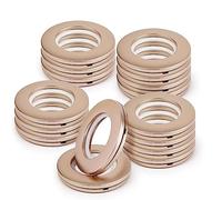 WCIC 16PCS Curtain Grommets - Round Plastic Rings, Inner Diameter 1-9/16 inch, DIY Roman Curtain Rings, Matte Coffee