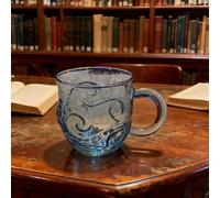 Wcmxdg Sea Wave Glass Mug - 300ml Oceans Wave Beach Coffee Cup Handmade Sea-Inspired Drinking Cup for Beachs & Surf Lovers, Cold Drinking Whiskey Cocktail Juice Soda