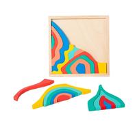 Wcmxdg Wooden Rainbow Stacking Toy,Toddler Toys Wood - Toddler Nesting Blocks | for Kids Girls Preschool Kindergarten Classroom Homeschool Group Activity Family Nights Travel Birthday