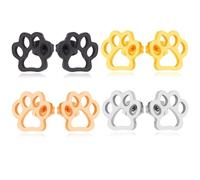 WCRAZYE 3 Pairs Puppy Paw Earrings for Women Cute Cat Paw Stud Earrings Hypoallergenic Stainless Steel Minimalism Lovely Paw Pet Footprint Earring Animal Jewelry Gift, Stainless Steel, No Gemstone
