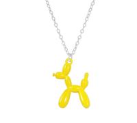 WCRAZYE 3D Cute colorful Balloon Dog Pendant Necklace Stainless Steel Animal Charm Poodle Best friend friendship necklace Gold Silver Color Chain Choker for Women Cartoon Party Stainless Steel