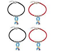 WCRAZYE 4-8PCS Autism Awareness Bracelet for Women Men Colorful Heart Cross Ribbon Autism Puzzle Piece Bracelet, 7.0 Inches, Stone, Opal