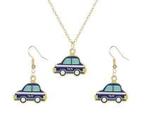 WCRAZYE Car Earrings and Necklace Set for Women Cute Funny Cartoon School Bus Dangle Drop Novelty Earrings Beetle Car Camper Truck Pendant Necklace for Teachers Jewelry Charm Gift, Metal, No Gemstone