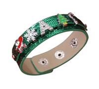 WCRAZYE Christmas Bracelets for Women Men Snowman Snowflake Candy Christmas Tree Leather Bracelet Christmas Gifts Stocking Stuffers Surprise, 8.0 Inches, Leather Metal, no gemstone