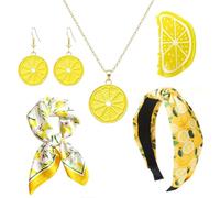 WCRAZYE Cute Lemon Jewelry Set For Women Summer Daily Fruit Jewelry, L