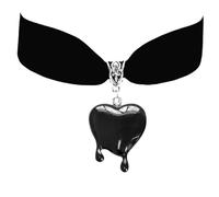 WCRAZYE Dropping Blood Heart Choker Necklace for Women Gothic Y2k Black Velvet Red Bleeding Bloody Hearts Pendent Choker Vampire Halloween Cosplay Party Costume Fashion Jewelry Gifts, mediun, Alloy