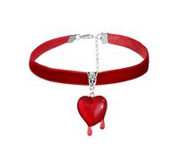 WCRAZYE Dropping Blood Heart Choker Necklace for Women Gothic Y2k Black Velvet Red Bleeding Bloody Hearts Pendent Choker Vampire Halloween Cosplay Party Costume Fashion Jewelry Gifts, mediun, Alloy