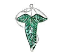 WCRAZYE Elegant Elven Green Tree Leaf Enamel Pins Brooch for Women Men Suit Pendant Necklace,Cloak Clasp Brooches Cosplay Jewelry, L, Alloy Steel, no gemstone